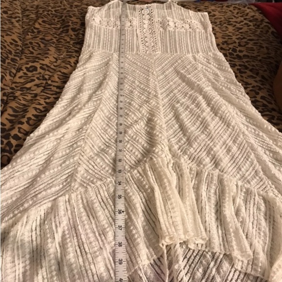 Solitare Swim size medium semi sheer Ivory lace cover up high low dress NWT - Picture 8 of 16